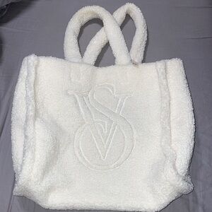 Victoria’s Secret white / cream sherpa tote bag